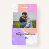 Badge simple nom minimal customisé monogramme couple (Dos)