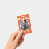 Badge Simple Orange Blanc Photo ID Presse (Manuel / portable)