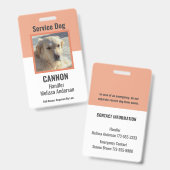 Badge Simple Personalized Service/ Emotional Support Dog (Avant & arrière)