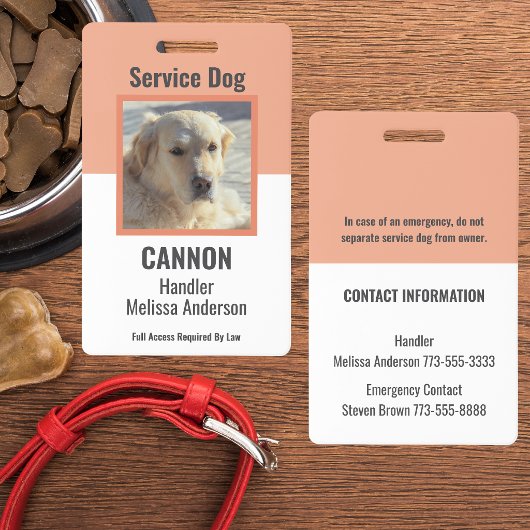 Badge Simple Personalized Service/ Emotional Support Dog