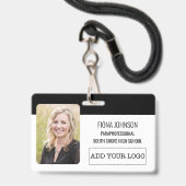 Badge Simple Photo d'identité employé avec code-barres L (Avant avec lanière)