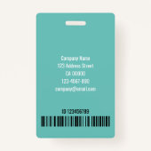 Badge Simple Turquoise Green Large Photo Logo Code Modèl (Dos)