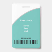 Badge Simple Turquoise Green Nurse Circle Photo Logo Cod (Arrière)