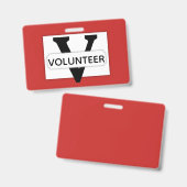 Badge Simple V - Volontaire (Avant & arrière)