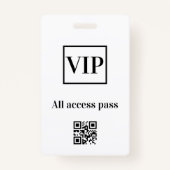 Badge simple vip all accès pass nom de concert occassion (Devant)