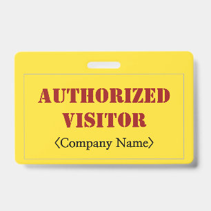 Badge simple "VISITEUR AUTORISÉ"