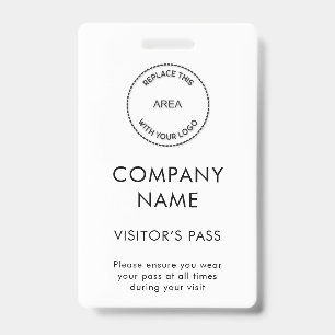 Badge Simple Visiteur Pass Entreprise Nom Logo N'importe