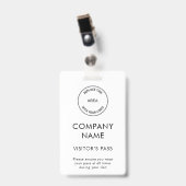 Badge Simple Visiteur Pass Entreprise Nom Logo N'importe (Avant avec clip)