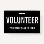 Badge Simple volontaire Black White Event (Devant)