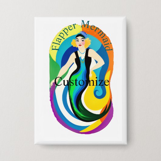 Badge Sirène Colorée Flapper Thunder_Cove (Recto)