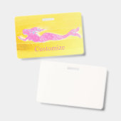 Badge Sirène de natation rose Thunder_Cove (Avant & arrière)