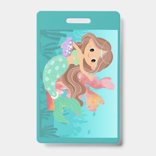 Badge Sirène jouant dans l'océan (Avant)