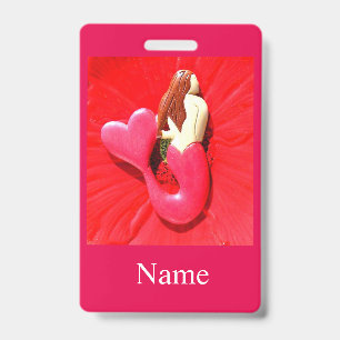 Badge sirène pin-up rouge Thunder_Cove