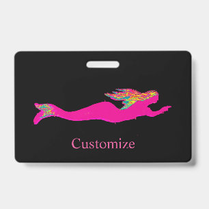 Badge sirène rose natation noir Thunder_Cove