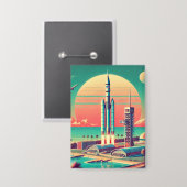 Badge Site de lancement futuriste atomique de la Nouvell (Recto/Verso)