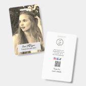 Badge site web QR code email social professionnel modern (Avant & arrière)