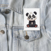 Badge Sitting Panda Bear Cartoon Illustration Artwork (Insitu)