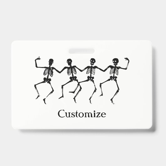 Badge Skeletons dansants Halloween (Avant)