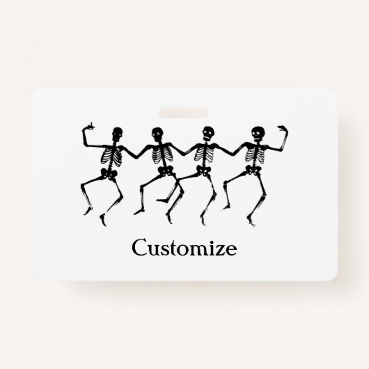 Badge Skeletons dansants Halloween (Devant)