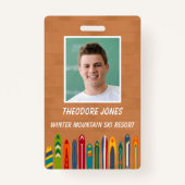 Badge Ski Slope Resort Custom Photo Employee (Devant)