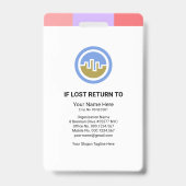 Badge Slanting Colorful Stripes Infirmière Modèle photo (Arrière)