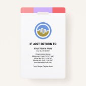 Badge Slanting Colorful Stripes Infirmière Modèle photo (Dos)