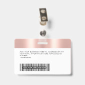 Badge Sleek Trendy Glam Code photo employé Nom du logo (Arrière avec clip)