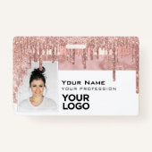 Badge Sleek Trendy Glam Code photo employé Nom du logo (Devant)