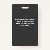 Badge Smart Red et Black - Bande diagonale d'entreprise (Dos)