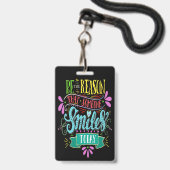 Badge Smile avec cordon - Voir verso (Avant avec lanière)
