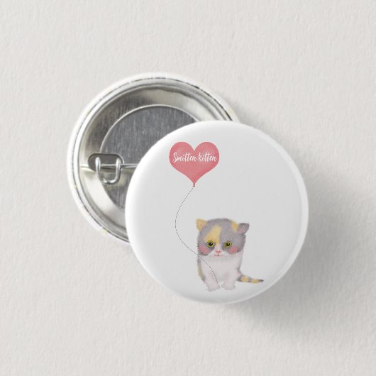Badge Smitten Kitten Valentine's Day (Devant & derrière)