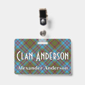 Badge Snappy Clan Anderson Tartan (Avant avec clip)