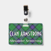 Badge Snappy Clan Armstrong Tartan (Avant avec clip)