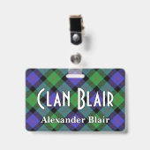 Badge Snappy Clan Blair Tartan (Avant avec clip)