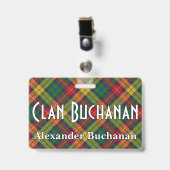 Badge Snappy Clan Buchanan Tartan (Avant avec clip)