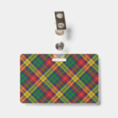 Badge Snappy Clan Buchanan Tartan (Arrière avec clip)