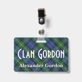 Badge Snappy Clan Gordon Tartan (Avant avec clip)