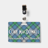 Badge Snappy Clan MacDowall Tartan (Avant avec clip)