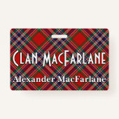 Badge Snappy Clan MacFarlane Tartan (Devant)