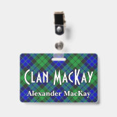 Badge Snappy Clan MacKay Tartan (Avant avec clip)
