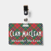 Badge Snappy Clan MacLean Red Tartan (Face avec clip)