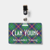 Badge Snappy Clan Young Tartan (Avant avec clip)