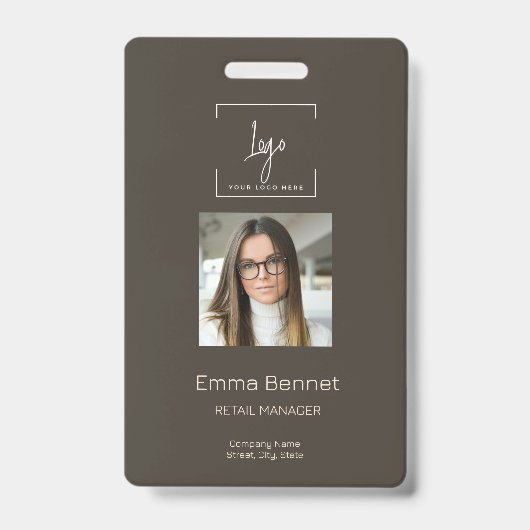 Badge Société de carte d'identité employé avec logo pers (Avant)