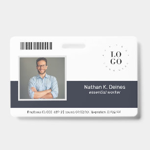 Badge Société de cartes d'identité de salarié avec photo