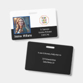 Badge Société de cartes d'identité professionnelles pers (Avant & arrière)