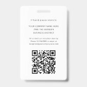 Badge Société de logo de code QR d'identification de pho (Arrière)