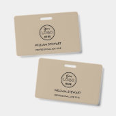 Badge Société de logo d'entreprise rustique employé pers (Avant & arrière)