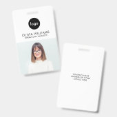 Badge Société d'ID photo de l'employé moderne (Recto et verso)
