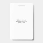 Badge Société d'ID photo de l'employé moderne (Dos)