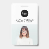 Badge Société d'ID photo de l'employé moderne (Face)